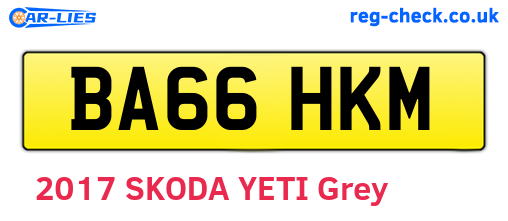 BA66HKM are the vehicle registration plates.