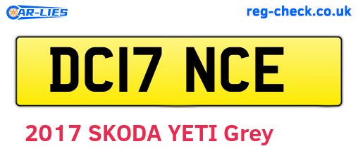 DC17NCE are the vehicle registration plates.