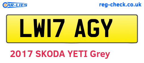 LW17AGY are the vehicle registration plates.