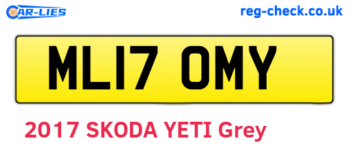 ML17OMY are the vehicle registration plates.