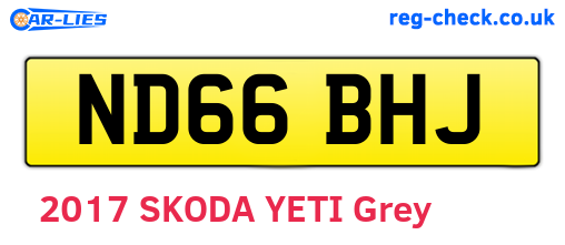 ND66BHJ are the vehicle registration plates.