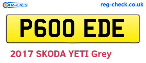 P600EDE are the vehicle registration plates.