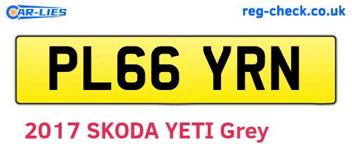 PL66YRN are the vehicle registration plates.