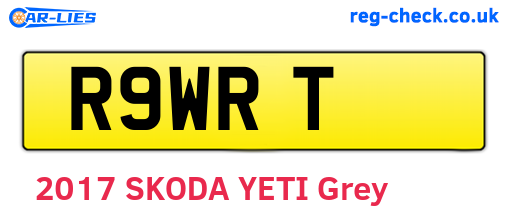R9WRT are the vehicle registration plates.