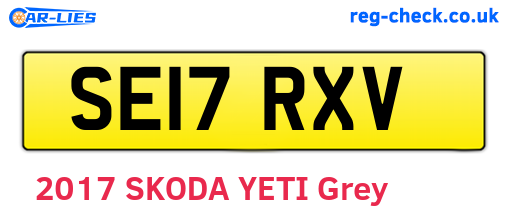 SE17RXV are the vehicle registration plates.