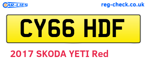 CY66HDF are the vehicle registration plates.