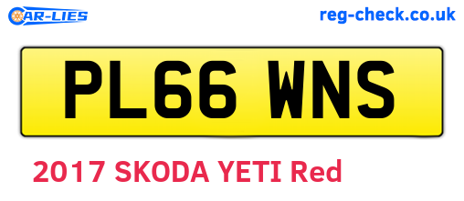 PL66WNS are the vehicle registration plates.