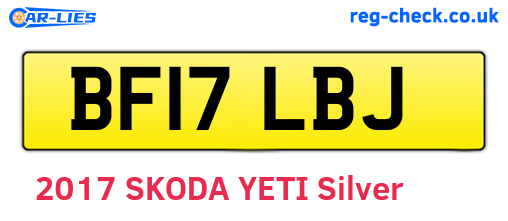 BF17LBJ are the vehicle registration plates.