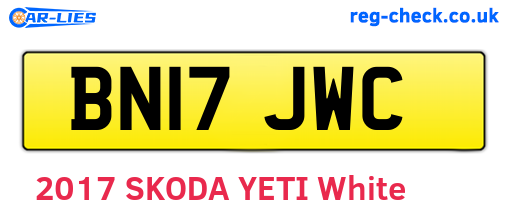 BN17JWC are the vehicle registration plates.