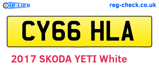 CY66HLA are the vehicle registration plates.