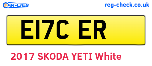 E17CER are the vehicle registration plates.