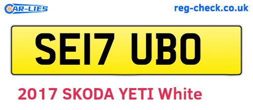 SE17UBO are the vehicle registration plates.