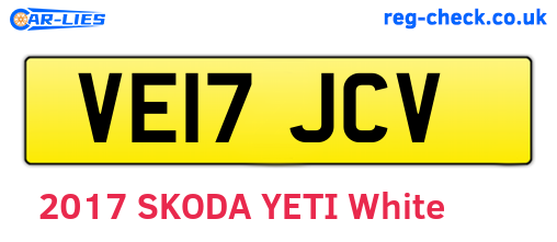 VE17JCV are the vehicle registration plates.