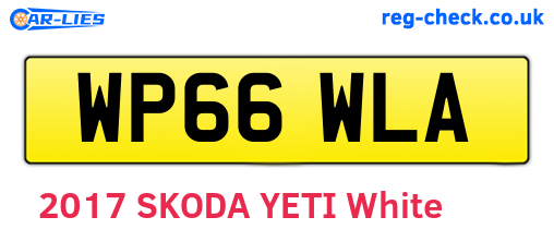 WP66WLA are the vehicle registration plates.