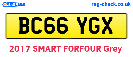BC66YGX are the vehicle registration plates.