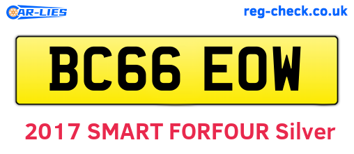 BC66EOW are the vehicle registration plates.