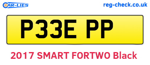 P33EPP are the vehicle registration plates.
