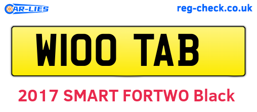 W100TAB are the vehicle registration plates.
