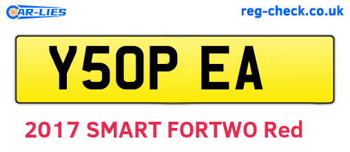 Y50PEA are the vehicle registration plates.