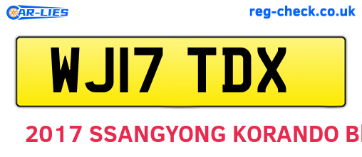 WJ17TDX are the vehicle registration plates.