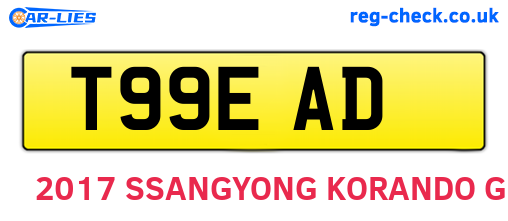 T99EAD are the vehicle registration plates.