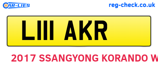 L111AKR are the vehicle registration plates.