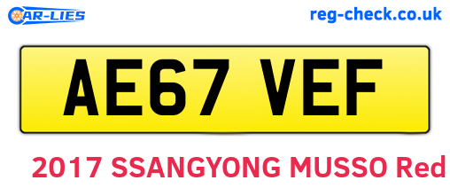 AE67VEF are the vehicle registration plates.