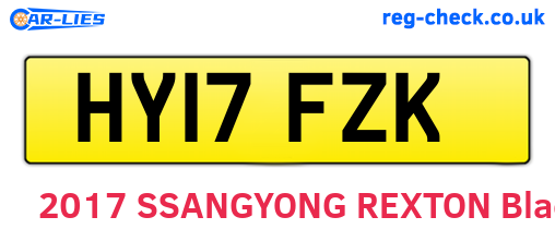 HY17FZK are the vehicle registration plates.