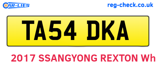TA54DKA are the vehicle registration plates.