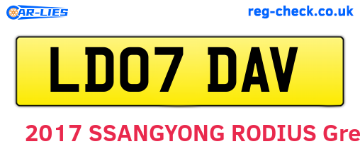 LD07DAV are the vehicle registration plates.