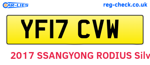 YF17CVW are the vehicle registration plates.