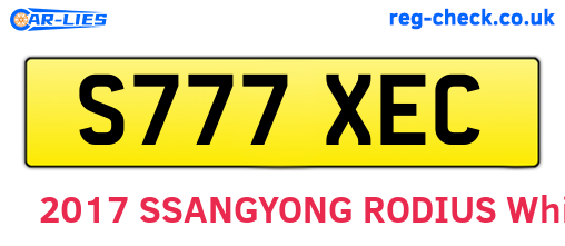 S777XEC are the vehicle registration plates.