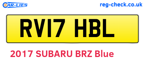 RV17HBL are the vehicle registration plates.
