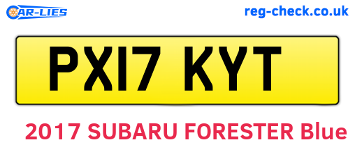 PX17KYT are the vehicle registration plates.