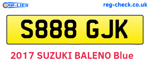 S888GJK are the vehicle registration plates.