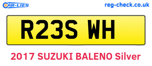 R23SWH are the vehicle registration plates.