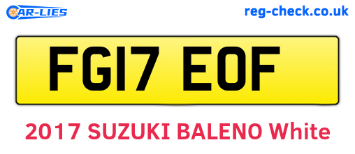 FG17EOF are the vehicle registration plates.