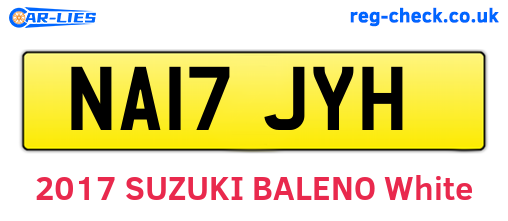 NA17JYH are the vehicle registration plates.