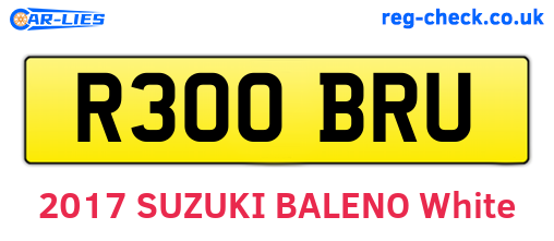 R300BRU are the vehicle registration plates.