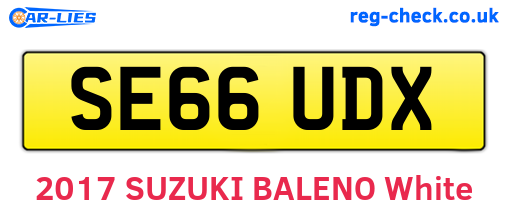 SE66UDX are the vehicle registration plates.