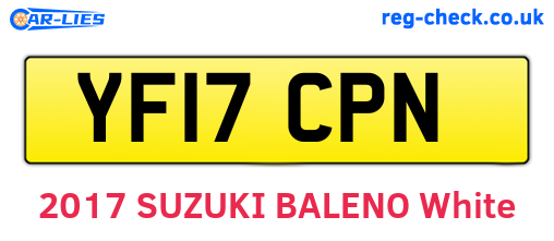 YF17CPN are the vehicle registration plates.