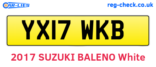 YX17WKB are the vehicle registration plates.