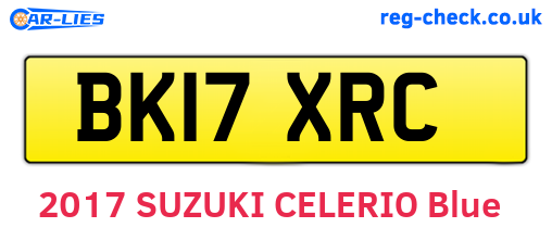 BK17XRC are the vehicle registration plates.