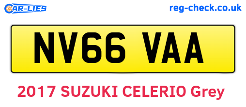 NV66VAA are the vehicle registration plates.