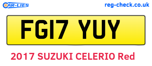 FG17YUY are the vehicle registration plates.