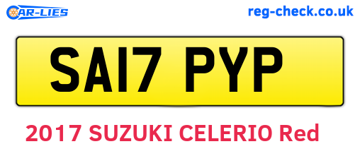 SA17PYP are the vehicle registration plates.