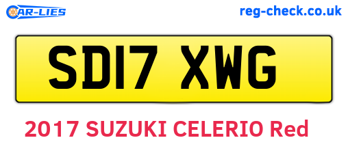 SD17XWG are the vehicle registration plates.