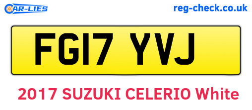FG17YVJ are the vehicle registration plates.