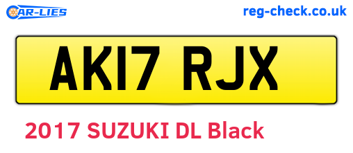 AK17RJX are the vehicle registration plates.
