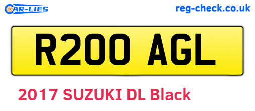 R200AGL are the vehicle registration plates.